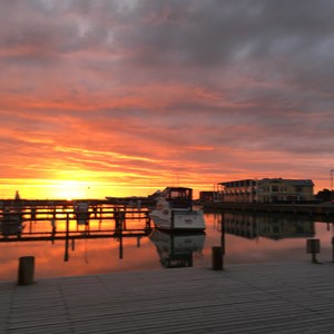 Solopgang i Sæby Havn