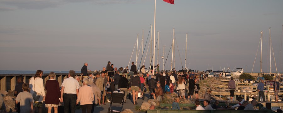 Sæby Havn hvor flaget Spilles Ned  - Foto Turisthus Nord