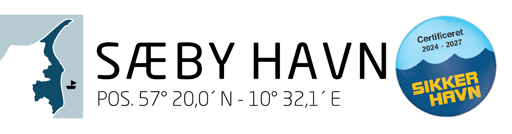 Logo Sæby Havn og logo Sikker Havn
